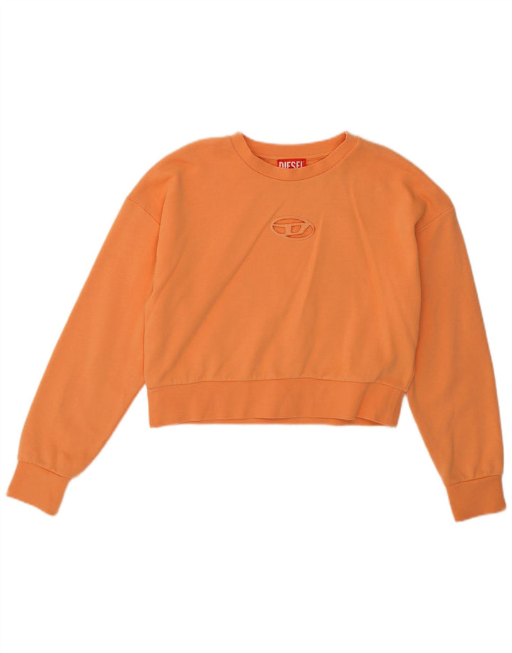Diesel Girls Graphic Crop Sweatshirt Jumper 11-12 år Orange Bomuld