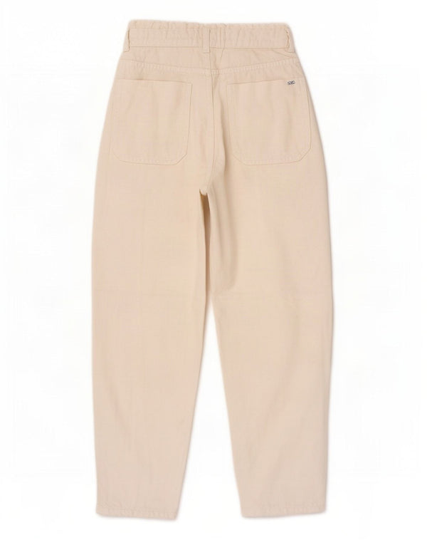 Zara Womens Crop Højtaljede tilspidsede jeans EU 36 XS W26 L24 Off White Bomuld