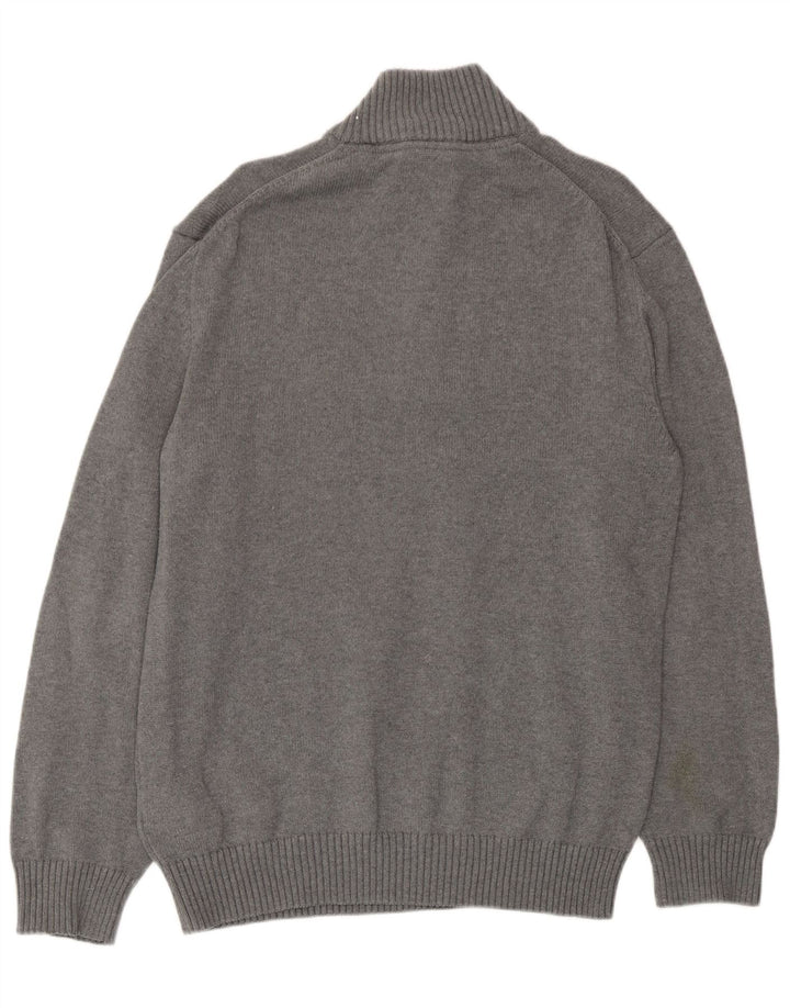Gant Herre Zip Neck Jumper Sweater Stor Grå Bomuld