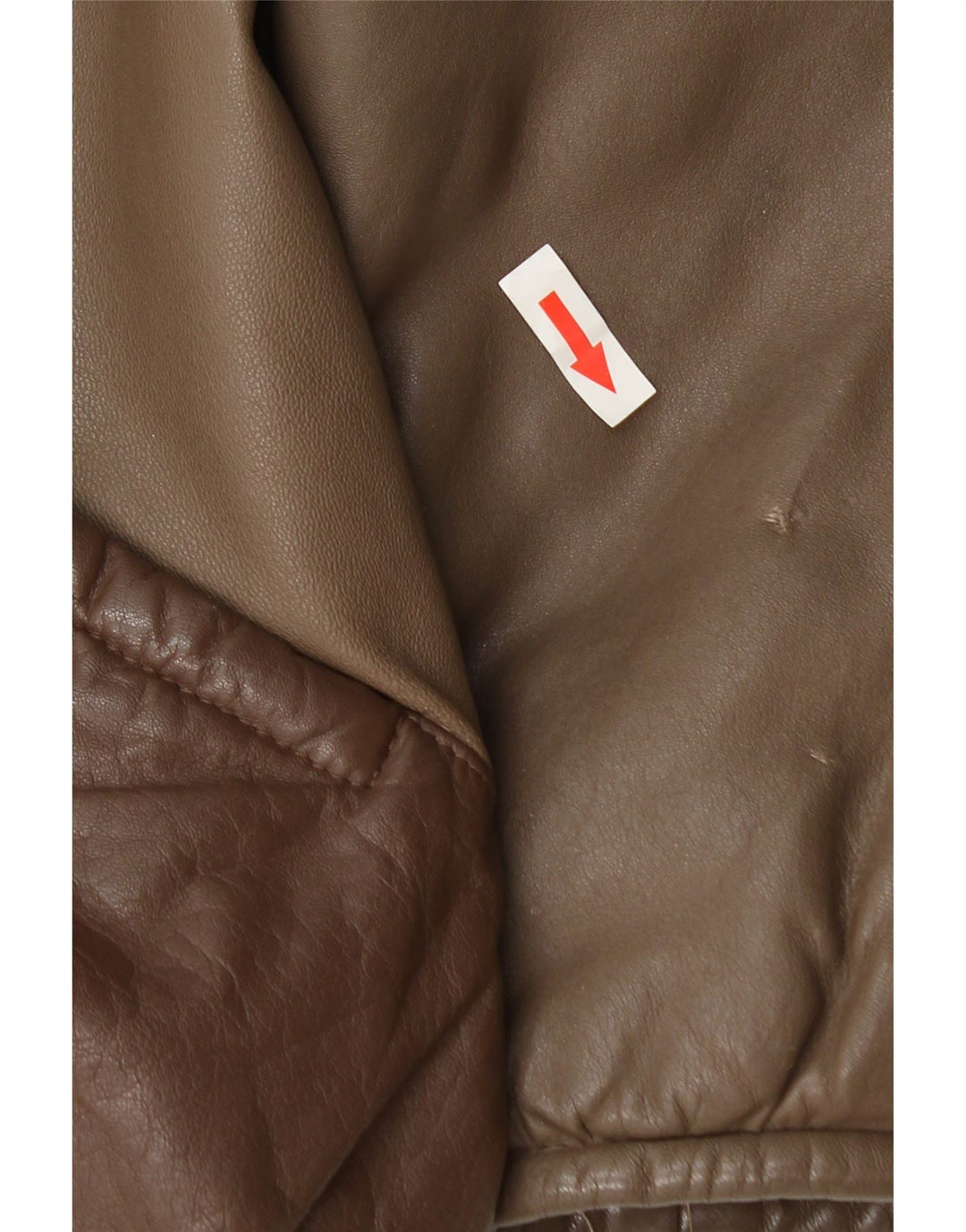 Vintage læderjakke til kvinder UK 14 Medium Brown Colourblock