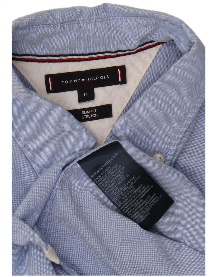 TOMMY HILFIGER Slim Fit skjorte til mænd mellemblå bomuld