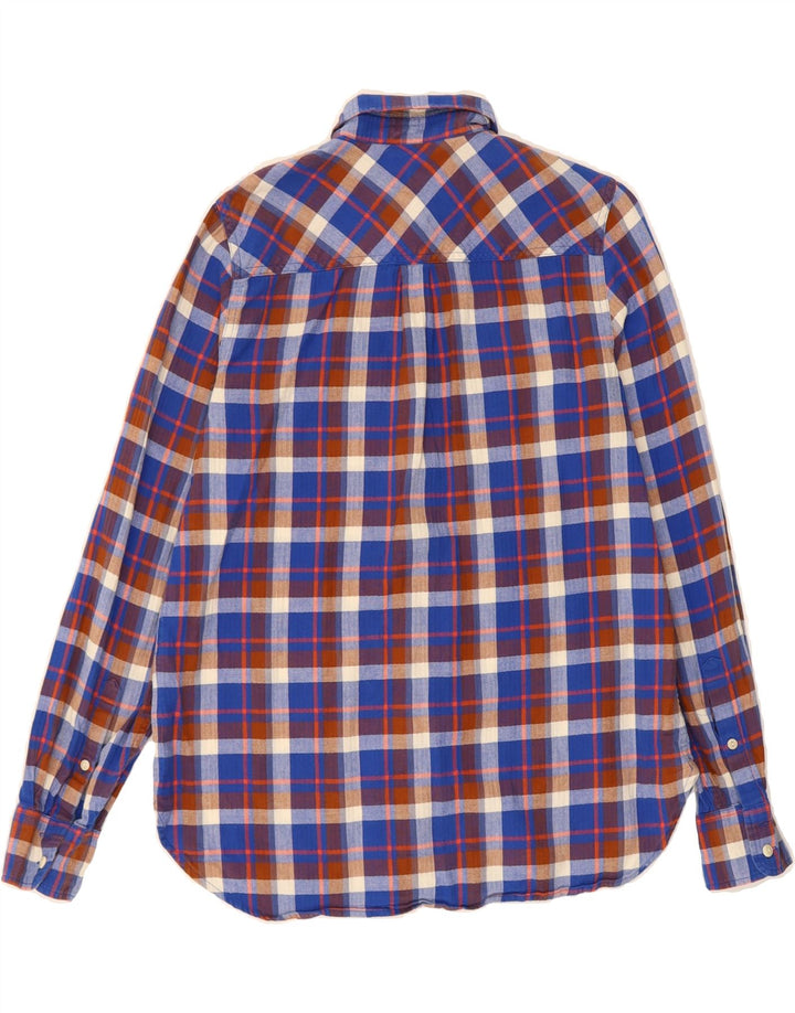 J. CREW Womens Flannel Shirt US 4 Small Blue Check Cotton Vintage J. Crew and Second-Hand J. Crew from Messina Hembry 