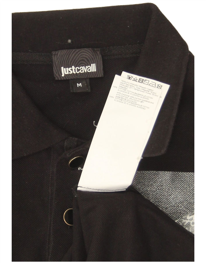 Just Cavalli Herre grafisk poloshirt Medium sort bomuldskalle