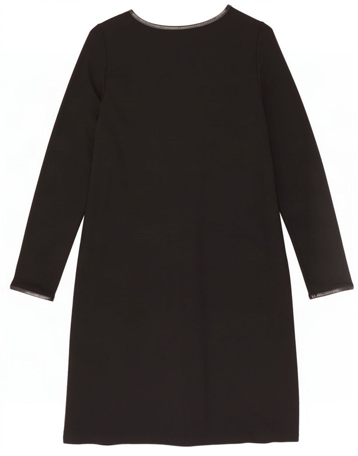 Marks & Spencer Dame Langærmet Shift Dress UK 16 Large Black