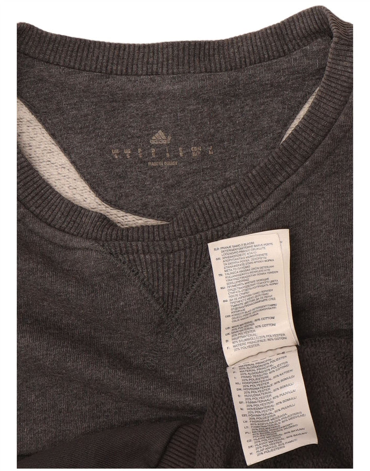 Adidas grafisk sweatshirt til mænd, lille grå bomuld