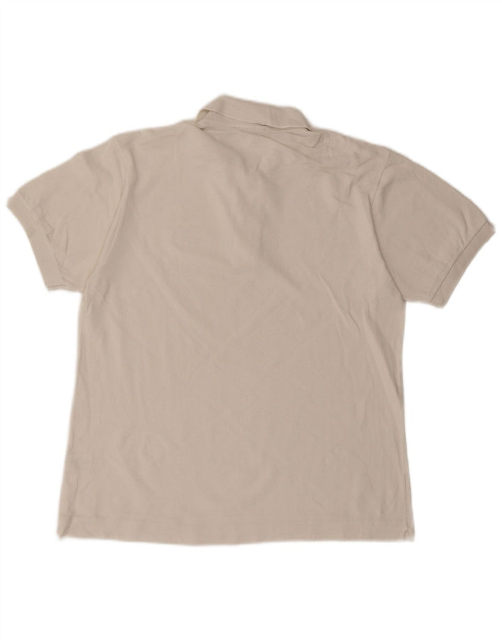LACOSTE Mens Polo Shirt Size 4 Medium White Cotton