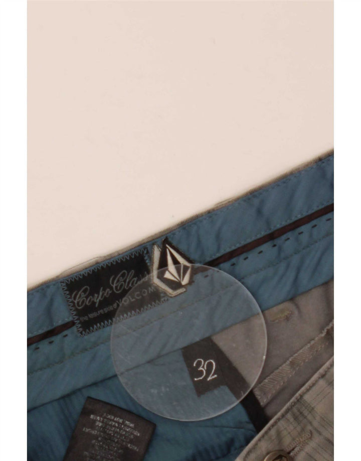 Volcom Herre Chino Shorts Medium W32 Grå ternet