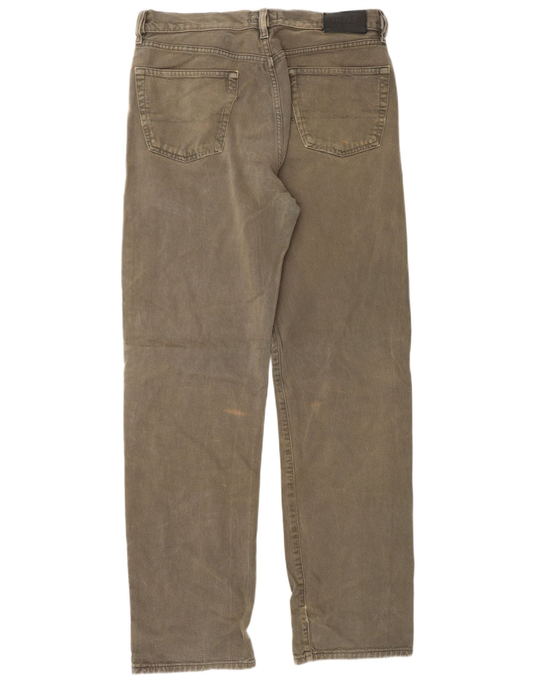 HUGO BOSS Herre Arkansas Straight Jeans W34 L34 Khaki Bomuld