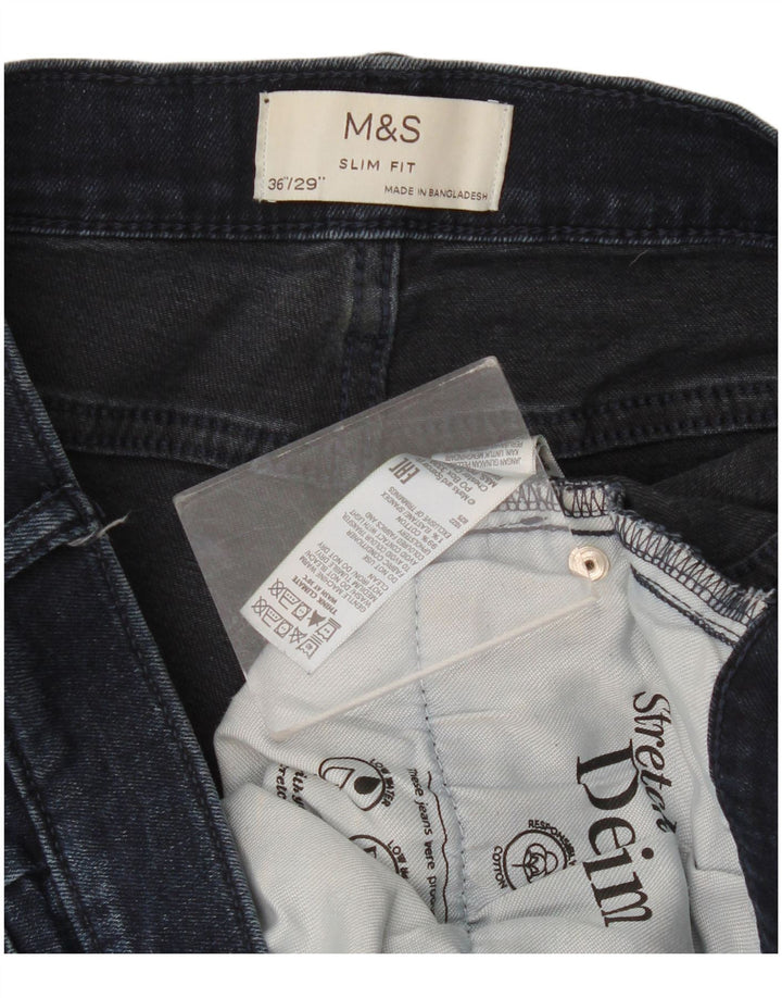 Marks & Spencer Herre Slim Jeans W36 L29 Marineblå Bomuld