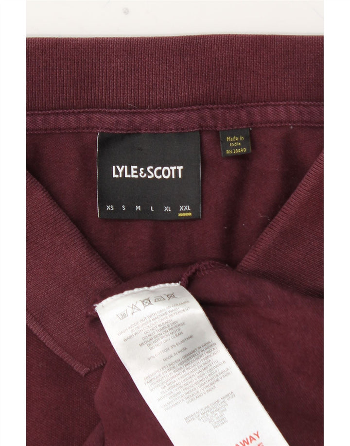 LYLE & SCOTT Poloskjorte til mænd 2XL Bourgogne bomuld