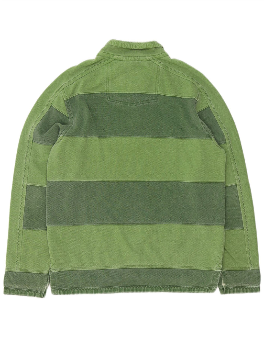 Fedt ansigt herre lynlås-hals sweatshirt jumper lille grøn stribet bomuld