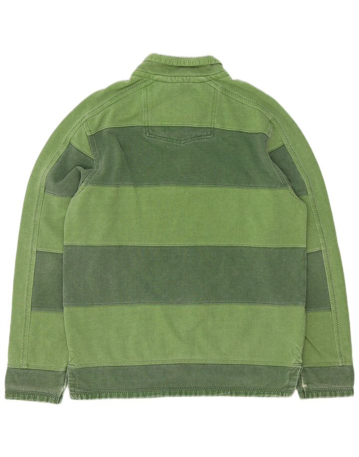 Fedt ansigt herre lynlås-hals sweatshirt jumper lille grøn stribet bomuld