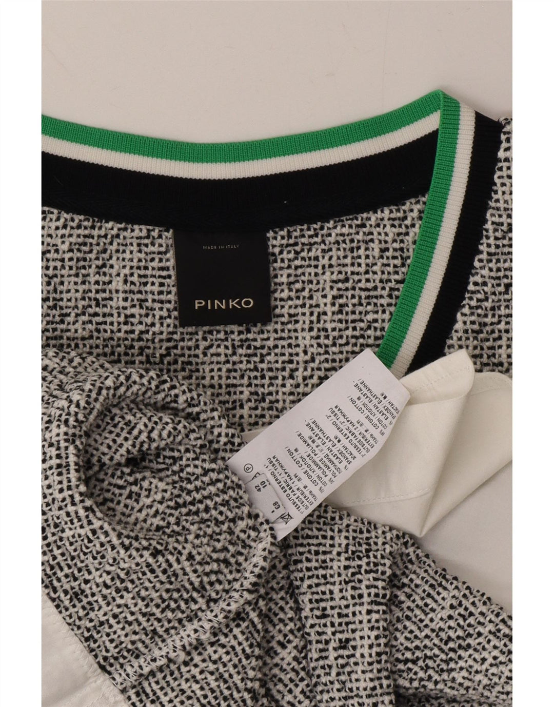 PINKO Womens Blouse Top UK 10 Small Black Flecked Polyamide Vintage Pinko and Second-Hand Pinko from Messina Hembry 