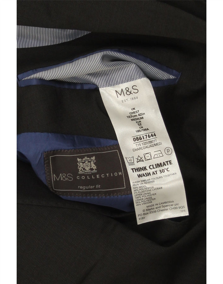 Marks & Spencer Herre 2-knaps Regular Fit Blazer-jakke UK 38 Medium Grey