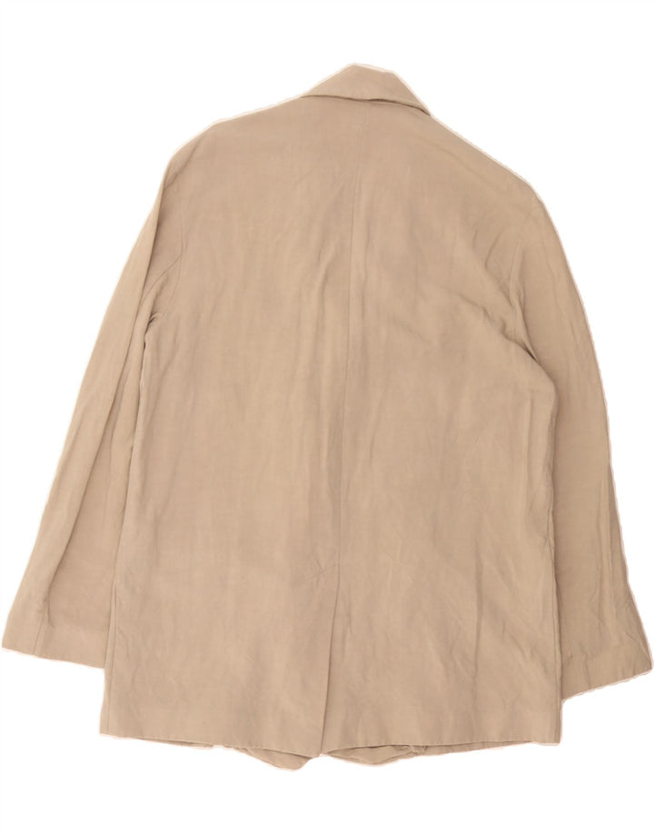 ZARA Womens Double Breasted Blazer Jacket UK 10 Small Beige Viscose Vintage Zara and Second-Hand Zara from Messina Hembry 