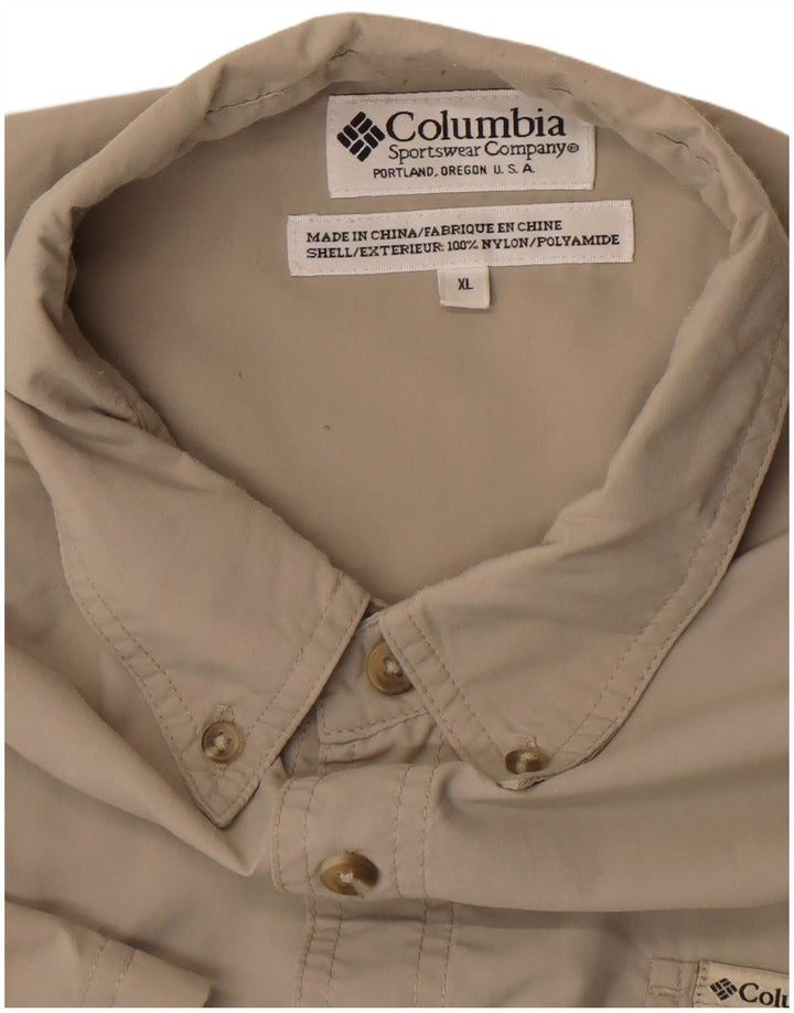 Columbia Kortærmet Herreskjorte XL Beige Nylon