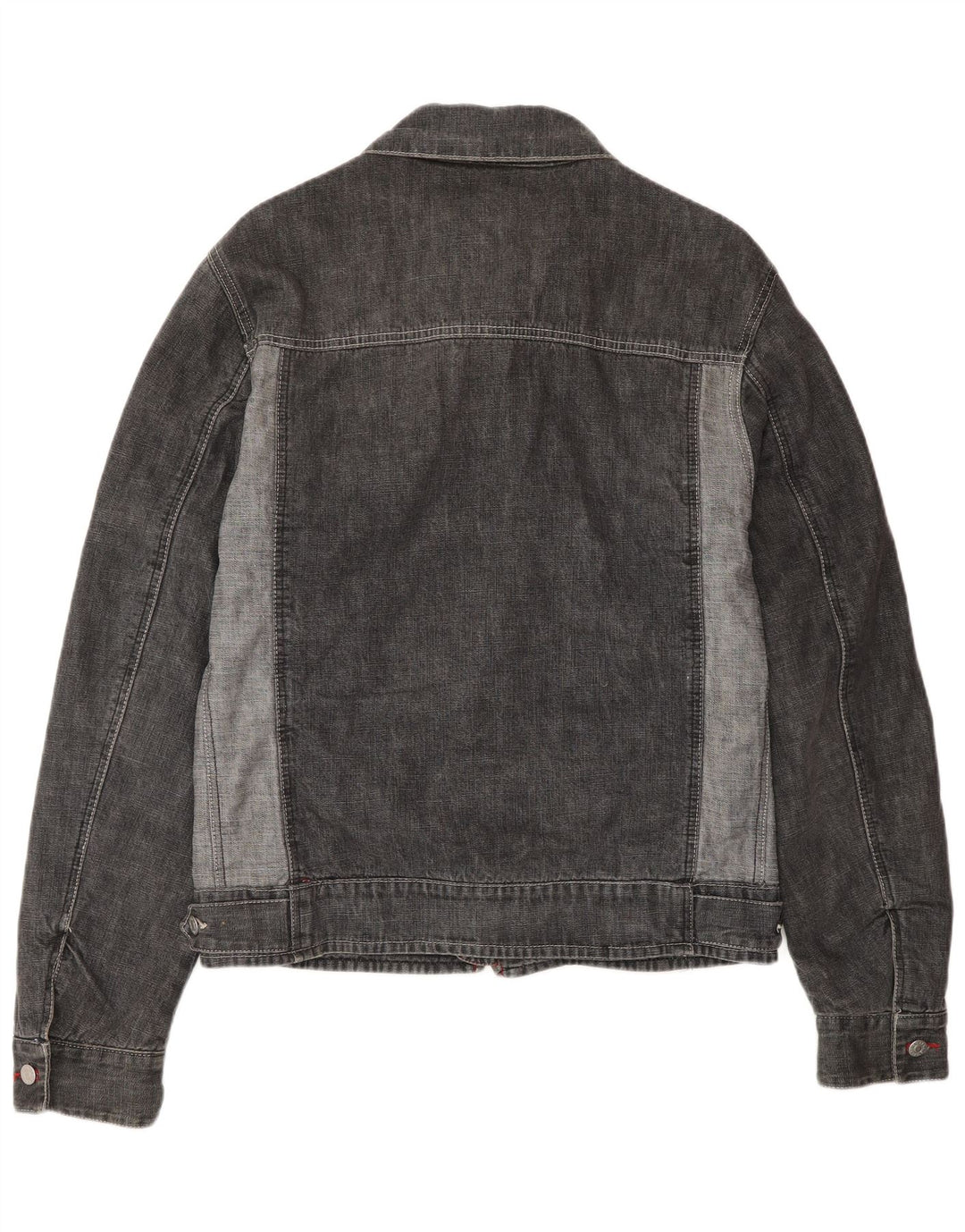 Energie Herre Denim Jacket UK 40 Stor Grå Colourblock Bomuld
