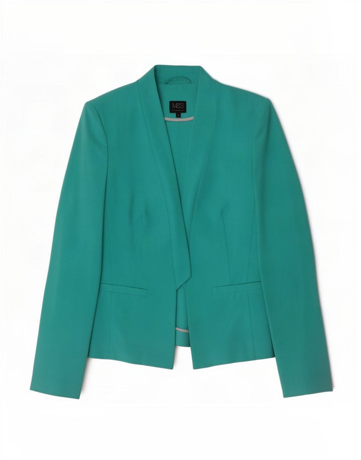 Marks & Spencer Womens Open Blazer Jacket UK 8 Small turkis polyester