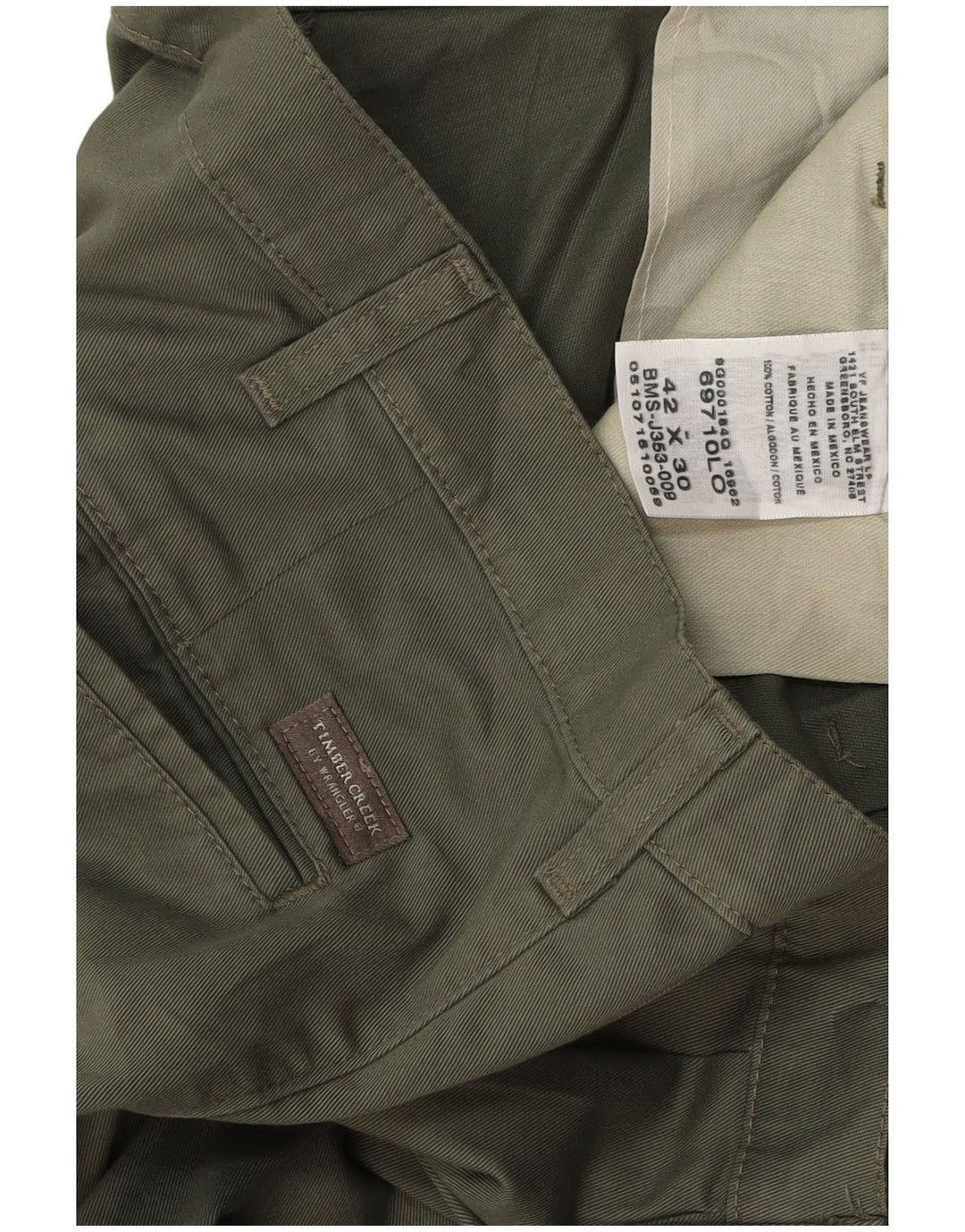 WRANGLER Herre Timber Creek Pegged Chino Bukser W42 L30 Khaki Bomuld