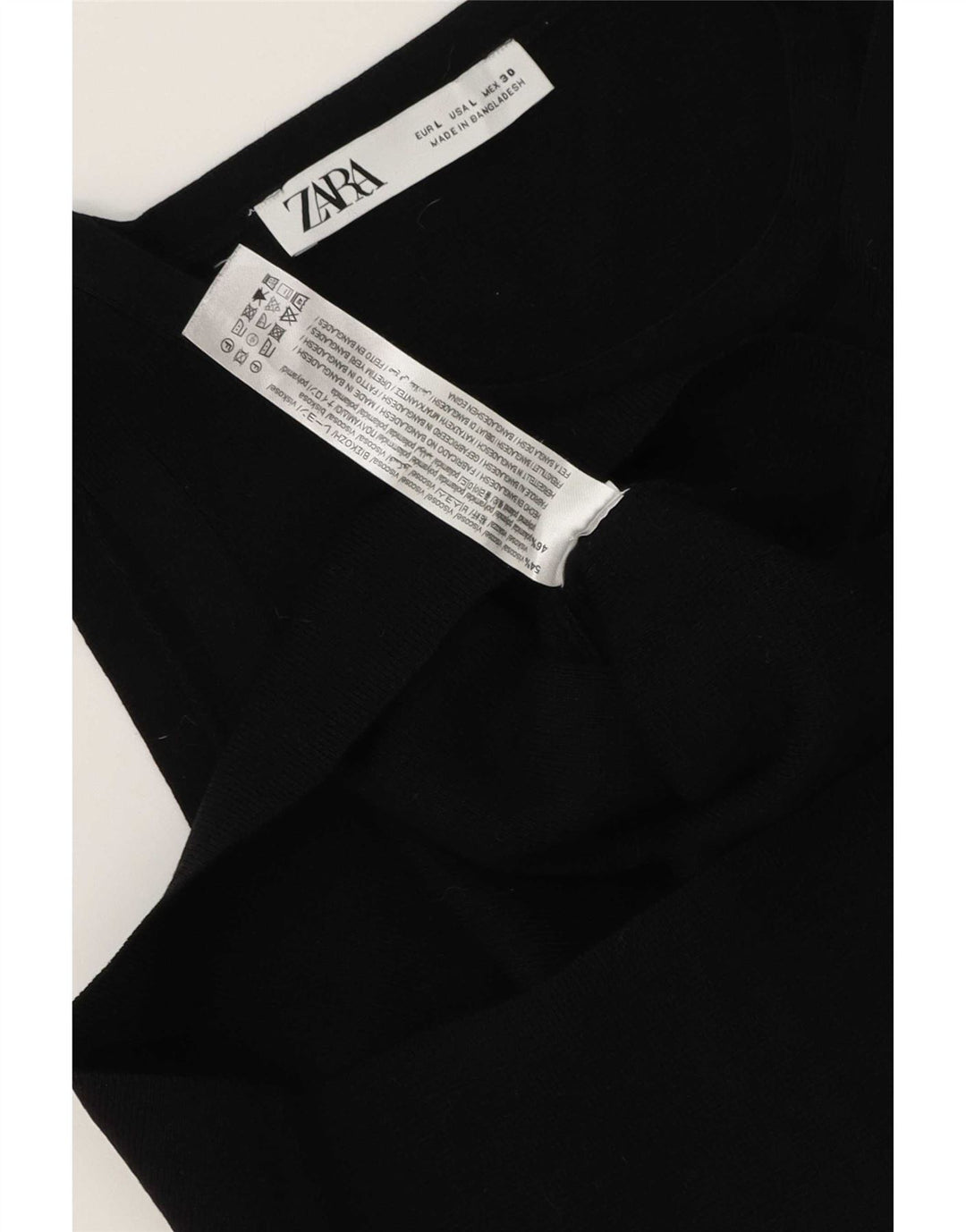 Zara Damevest Top UK 14 Stor Sort Bomuld