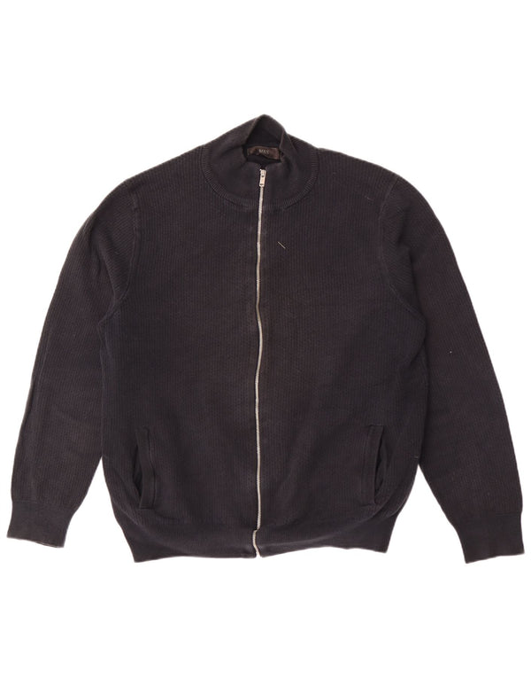 Marks & Spencer Herre Cardigan Sweater Stor Sort Bomuld
