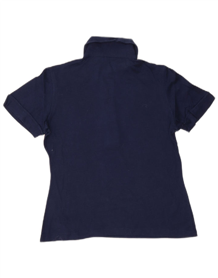 Luisa Spagnoli Dame Polo Shirt IT 42 Medium Marineblå Bomuld