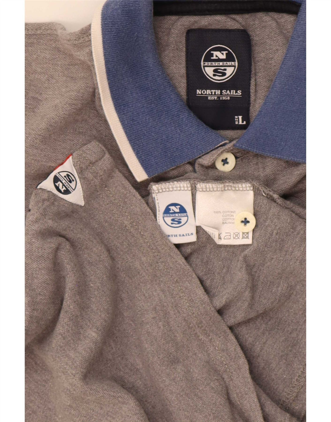 North Sails Herre Polo Shirt Stor Grå Colourblock Bomuld