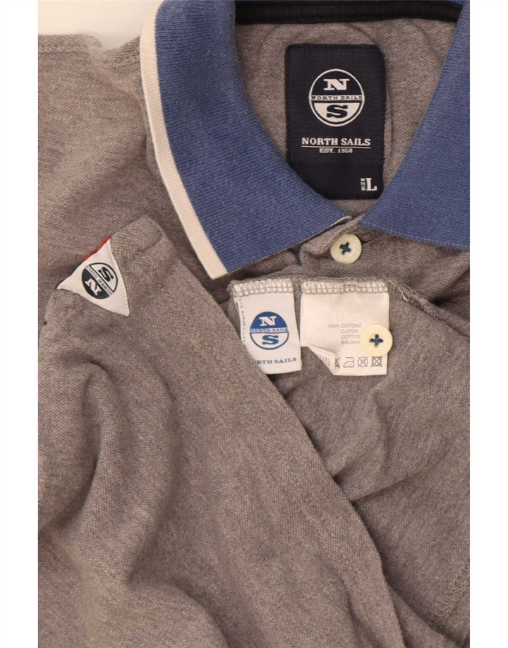 North Sails Herre Polo Shirt Stor Grå Colourblock Bomuld