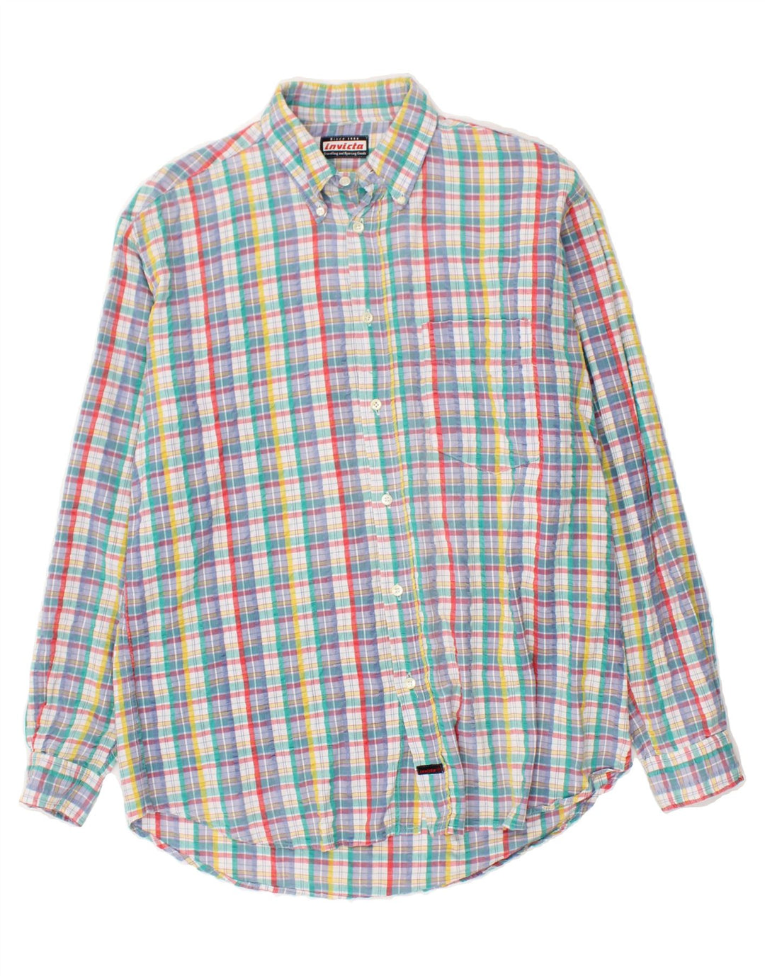 INVICTA Mens Shirt Medium Multicoloured Check Cotton Vintage Invicta and Second-Hand Invicta from Messina Hembry 