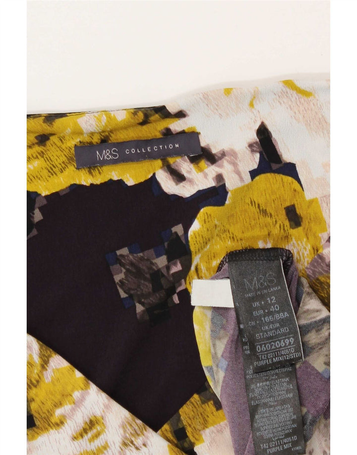 Marks & Spencer Womens Sheath Dress UK 12 Medium Purple Floral Polyester
