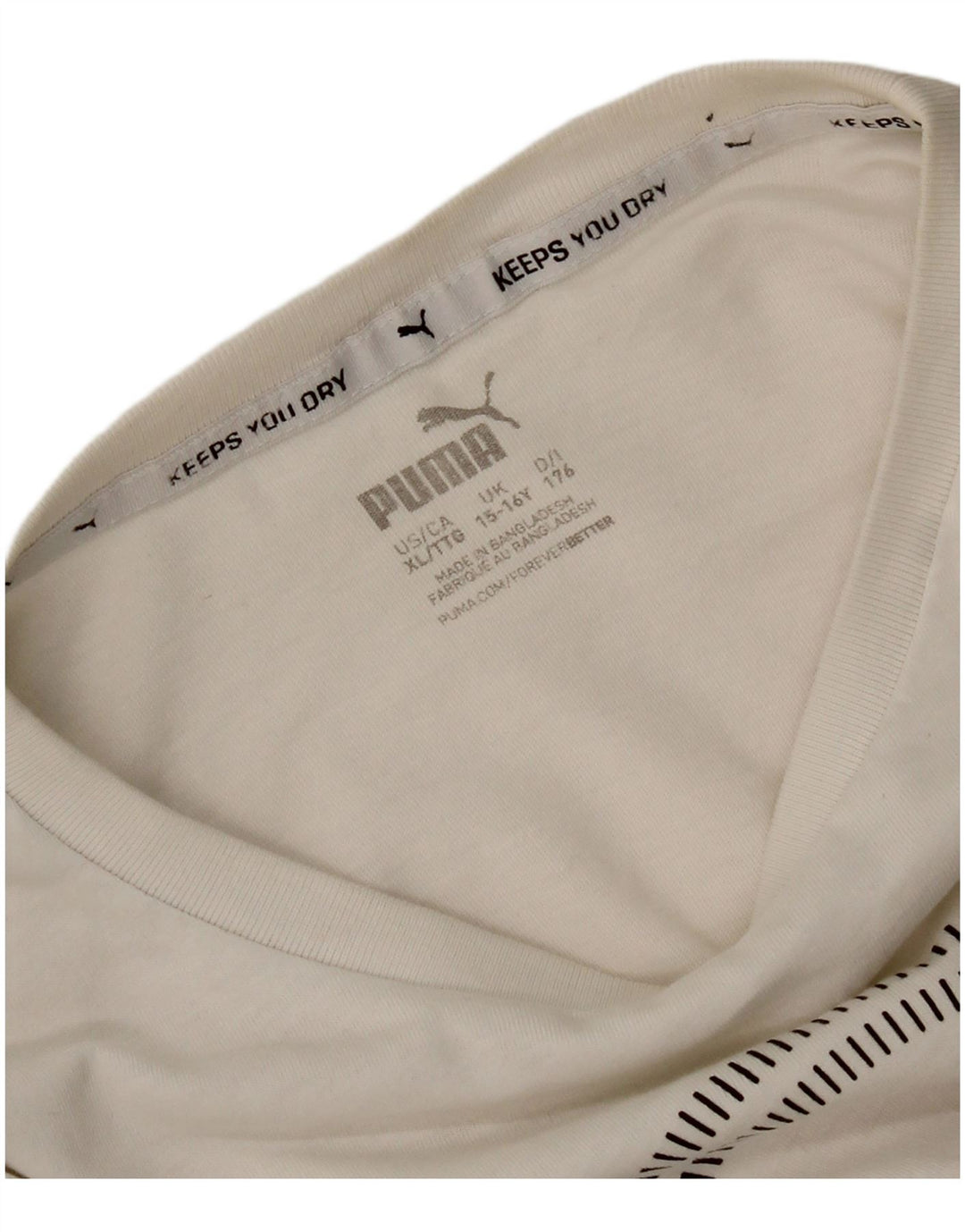 Puma Boys Grafisk T-Shirt Top 15-16 år Hvid