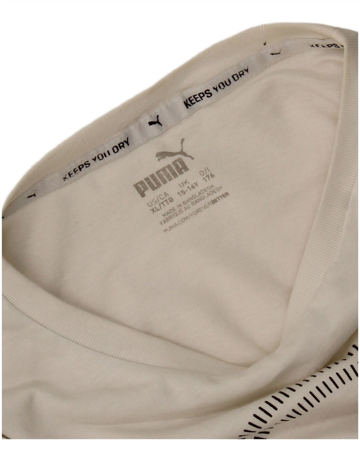 Puma Boys Grafisk T-Shirt Top 15-16 år Hvid