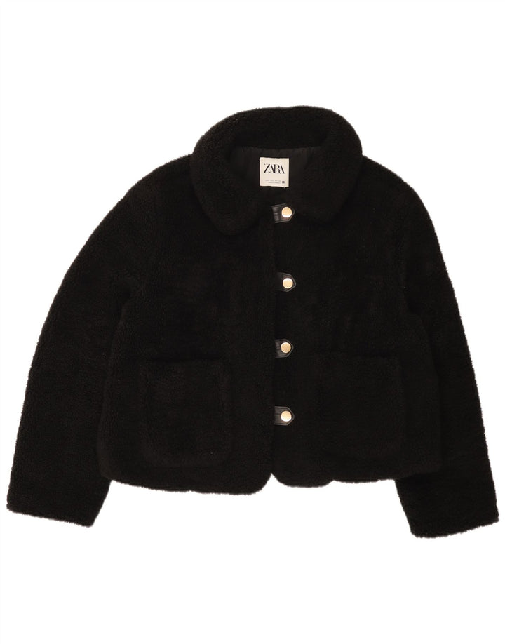 Zara Dame Fleecejakke UK 16 Stor Sort Polyester