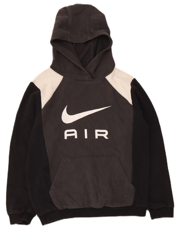Nike drenge grafisk hættetrøje 13-14 år XL Sort Colourblock Bomuld