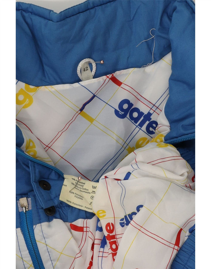 Vintage skijakke til kvinder EU 42 Large Blue Colourblock Polyester