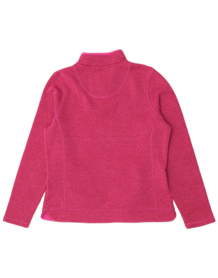Weird Fish Womens Zip Neck Sweatshirt Jumper UK 12 Medium Pink Polyester