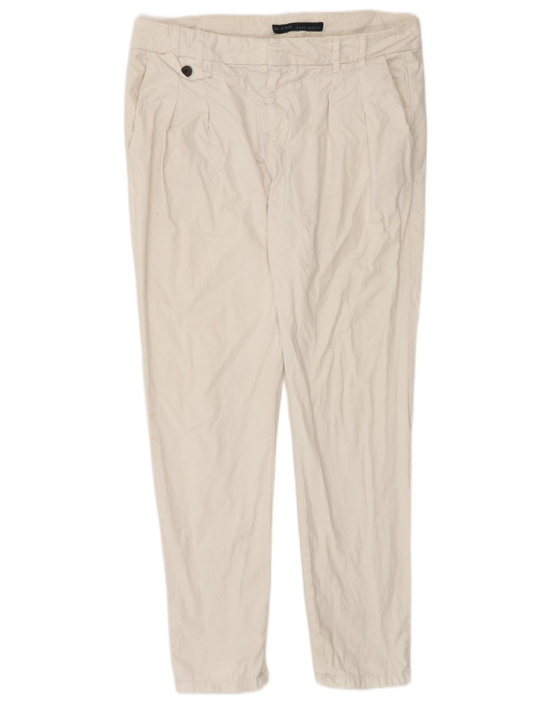 Zara Dame Slim Chino Bukser Medium W32 L30 Hvid Bomuld