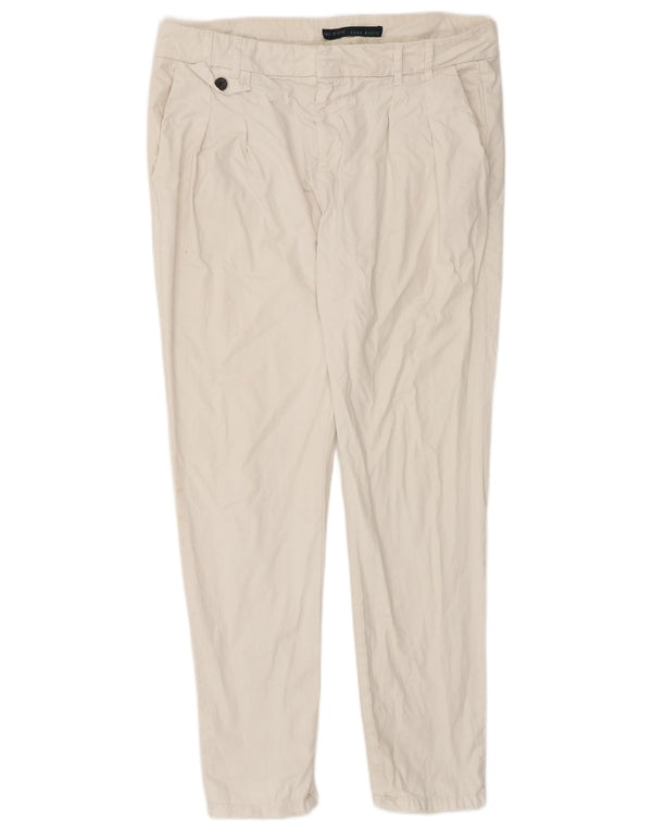 Zara Dame Slim Chino Bukser Medium W32 L30 Hvid Bomuld