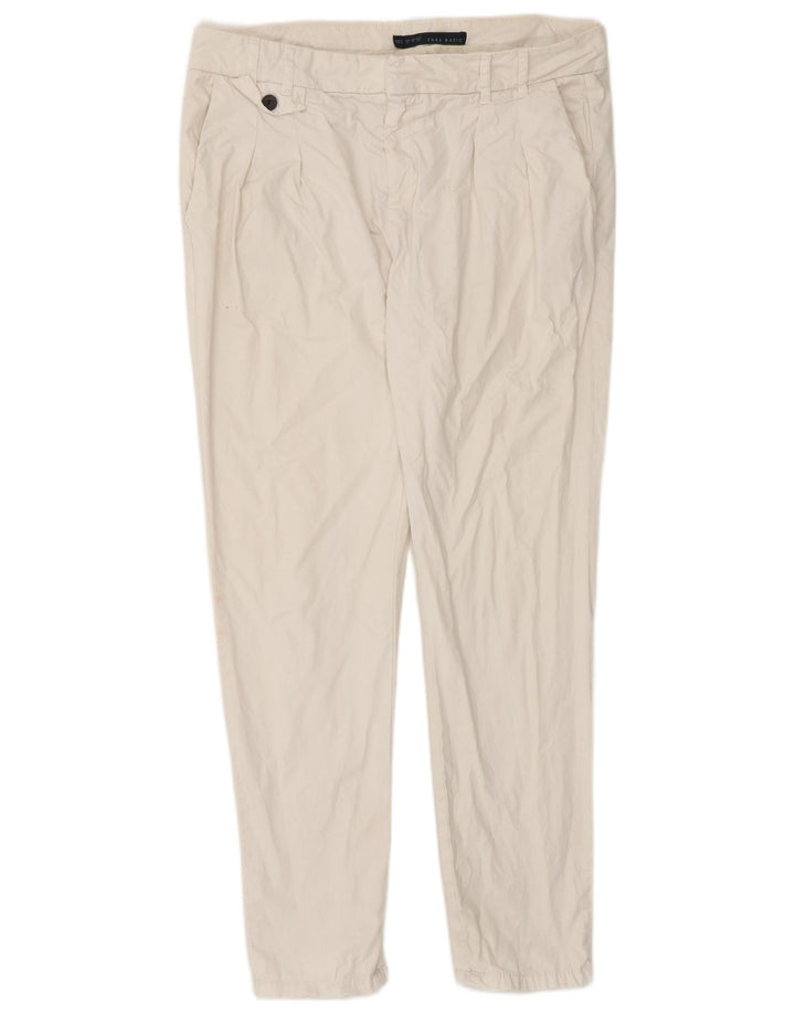 Zara Dame Slim Chino Bukser Medium W32 L30 Hvid Bomuld