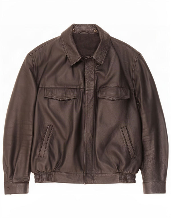 Stadler Mens Leather Jacket UK 44 2XL Black