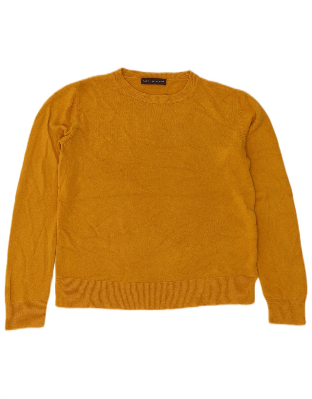 Marks & Spencer Dame sweater med rund hals DK 12 Medium Gul Akryl