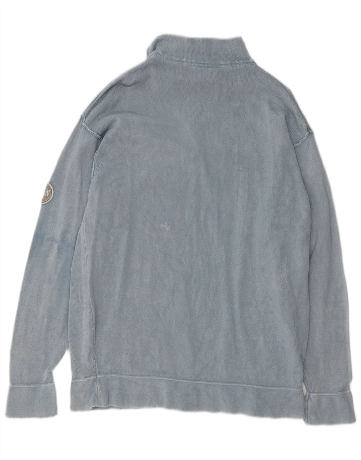 Murphy & Nye Herre Zip Neck Jumper Sweater XL Blå Bomuld