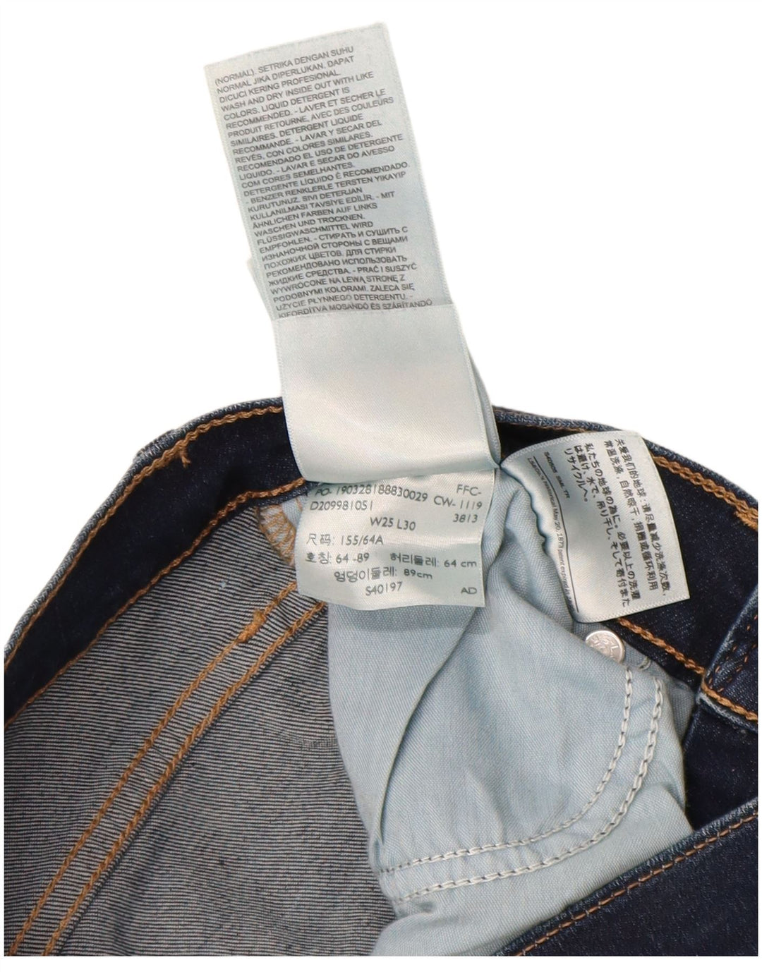 Levi's Dame 724 Højtaljede lige jeans W25 L30 Marineblå Bomuld