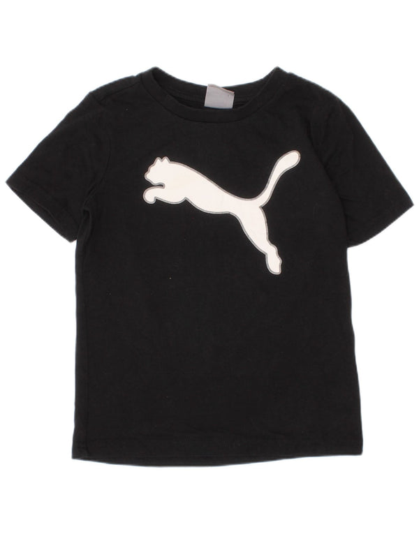 Puma Boys Grafisk T-Shirt Top 3-4 år Sort