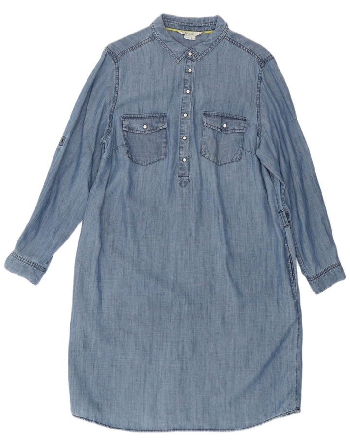 Boden Dame Denim Pullover Skjortekjole UK 16 Large Blue Lyocell