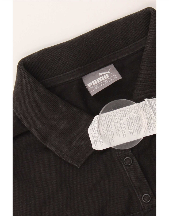 Puma Dame Polo Shirt UK 14 Stor Sort Bomuld