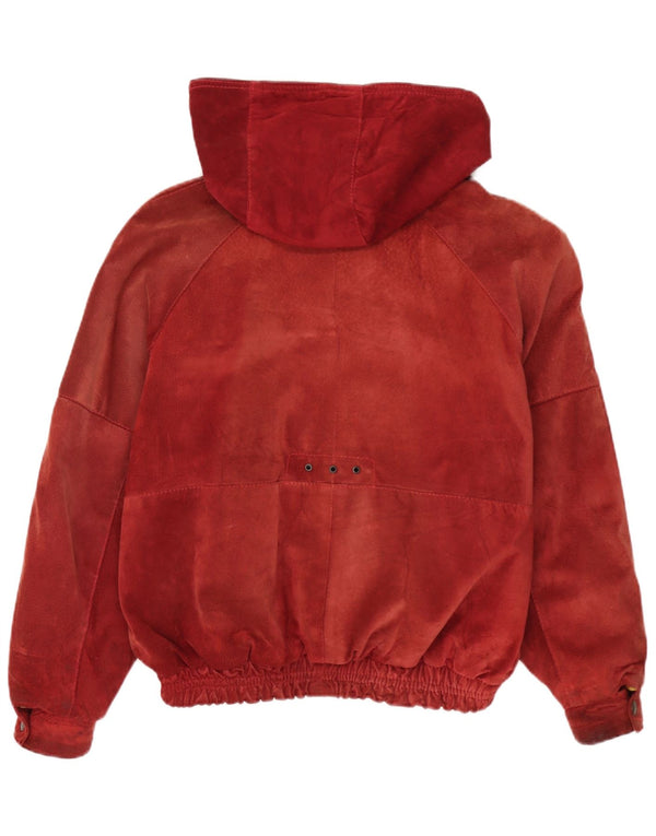 Vintage Herre Loose Fit Hooded Windbreaker Jacket UK 38 Medium Burgundy