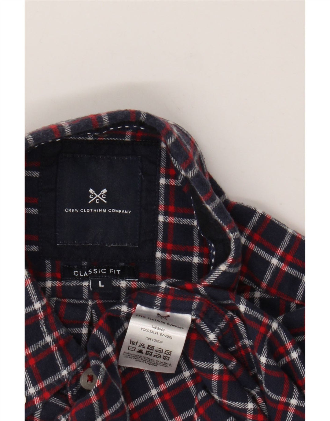 Crew Clothing Herre Classic Fit skjorte Stor marineblå ternet bomuld