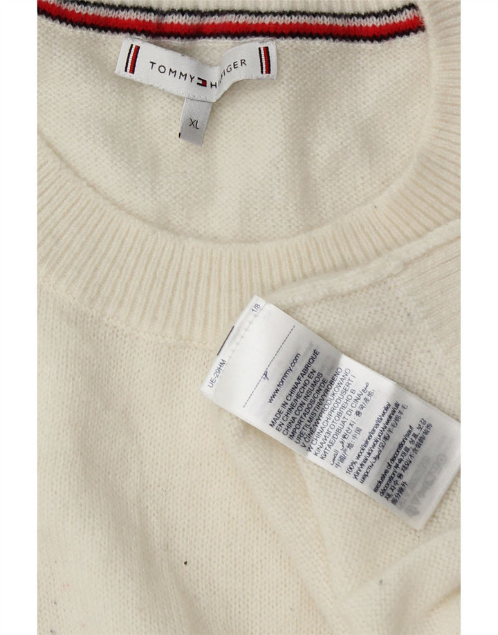 Tommy Hilfiger Herre Crew Neck Jumper Sweater XL Hvid Uld