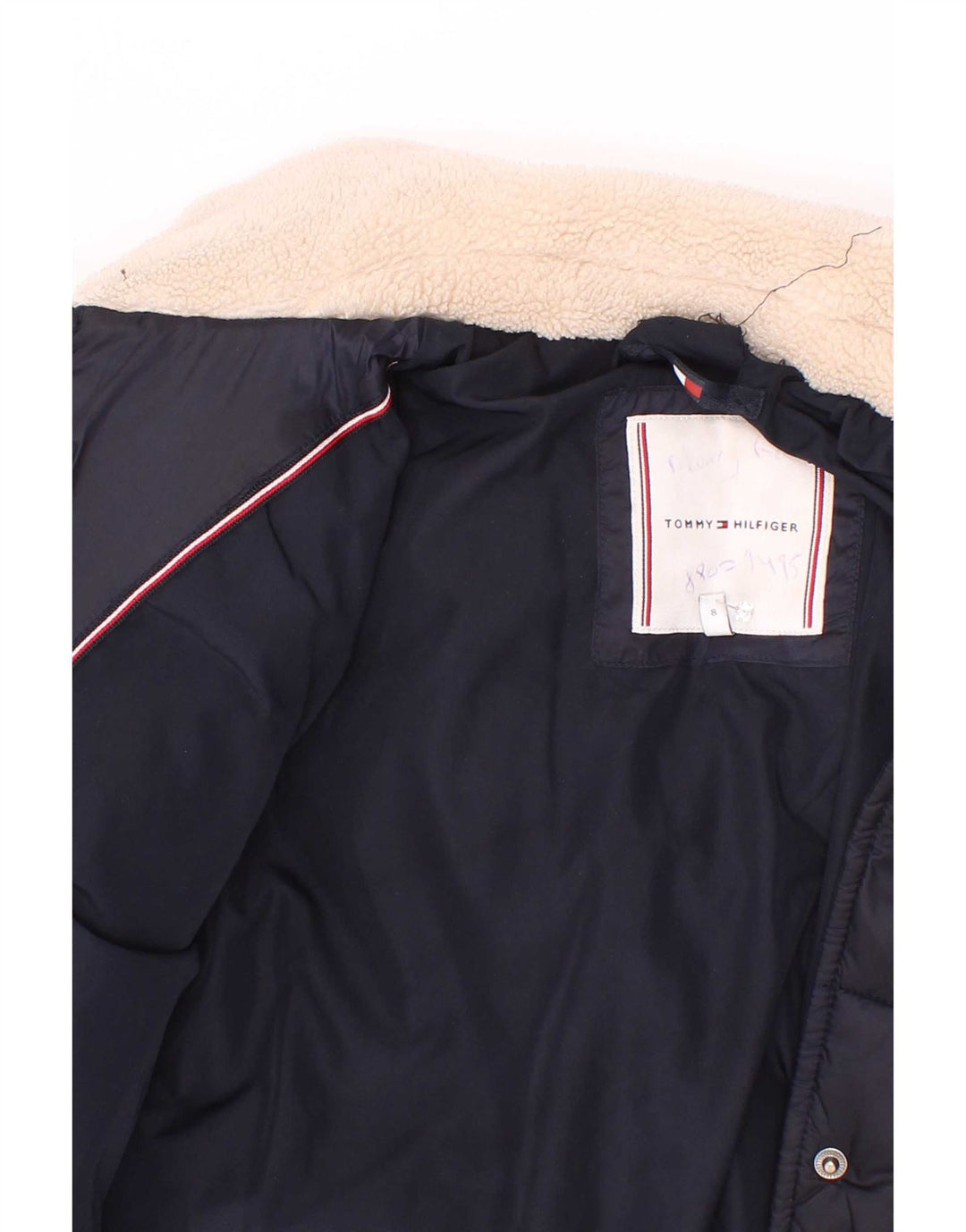 Tommy Hilfiger Pige Polstret Jakke 7-8 År Navy Blue Polyester